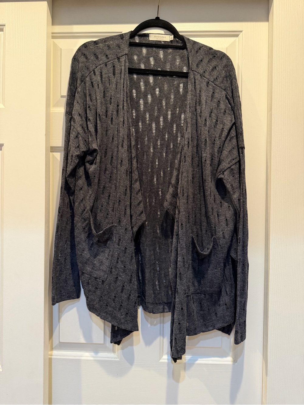 Madewell Charcoal Open-Front Knit Cardigan